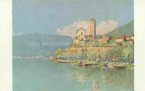 AK / Ansichtskarte FRANZONI Filippo (1857-1911) Kuenstlerkarte Schweiz Kirche von Rivapiana Eglise 