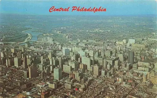 AK / Ansichtskarte PHILADELPHIA  Pennsylvania USA Skyline Schuylkill-River Hochhaeuser Innenstadt Fluss Luftaufnahme