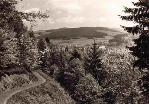 AK / Ansichtskarte Bad Berleburg NRW Wald Tal Dorf Huegel Weg Nadelwald Laubwald Sauerland Kneipp-Heilbad