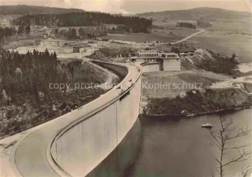 AK / Ansichtskarte Poehl Vogtland Plauen Sachsen Talsperre Staudamm Staumauer Skisprung-ueberfallmauer Stausee DDR Vogtland Wald Strom