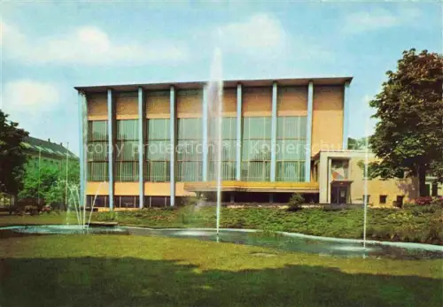AK / Ansichtskarte Heven WITTEN Ruhr NRW Stadtbad Springbrunnen Park Rasen Brunnen Modernismus