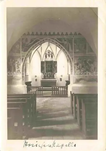 AK / Ansichtskarte Schleching Achental Traunstein Bayern Prinzkapelle Kapelle Innenraum Fresken Altar Kirchenbaenke Gotik Wandmalerei