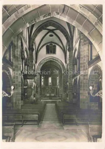 AK / Ansichtskarte Andernach Rhein Rheinland-Pfalz Pfarrkirche Mittelschiff Kirchenschiff Chor Gewoelbe Altar Kirchenbaenke