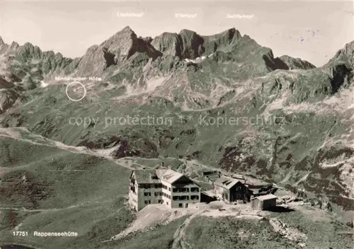 AK / Ansichtskarte Rappenseehuette 2091m Allgaeuer Alpen Oberstdorf Bayern Rappenseehuette Mindelheimer-Huette Liechelkopf Elferkopf Zwoelferkopf Bergstation