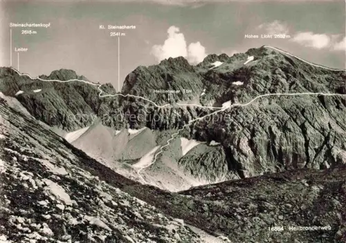 AK / Ansichtskarte Steinschartenkopf Heilbronner-Weg Oberstdorf Heilbronnerweg Hohes-Licht Steinschartenkopf Heilbronner-Toerl Allgaeuer-Alpen Hochgebirge
