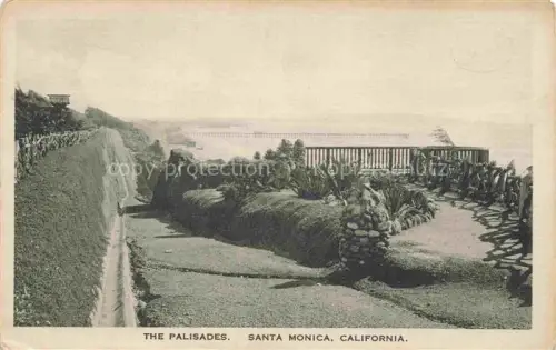 AK / Ansichtskarte Santa Monica California USA The-Palisades Palisades-Park Meer Pier Sukkulenten Weg Pavillon