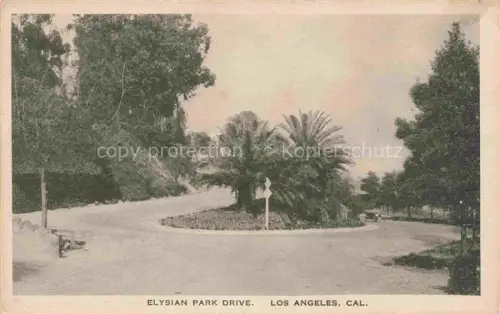 AK / Ansichtskarte LOS ANGELES California USA Elysian-Park-Drive Park Palme Kreisverkehr Baeume Allee