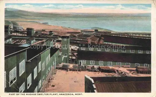 AK / Ansichtskarte Anaconda Montana USA Washoe-Smelter Industrieanlage Schmelzwerk Fabrik Berge See Vogelperspektive