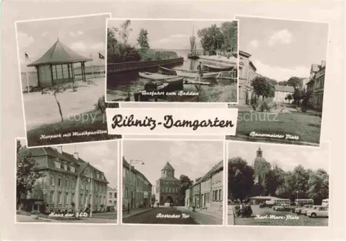AK / Ansichtskarte Ribnitz-Damgarten Ostseebad Kurpark Musikpavillon Bodden Hafen Bauermeister-Platz Haus-der-SED Rostocker-Tor Karl-Marx-Platz Mehrbildkarte