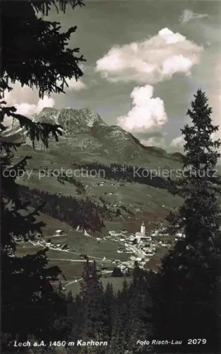 AK / Ansichtskarte LECH  Arlberg Vorarlberg AT Karhorn Ortschaft Kirchturm Bergtal Wiesen Fichten Arlberg