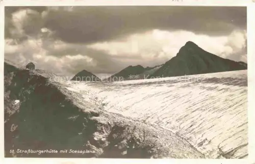 AK / Ansichtskarte Strassburgerhuette Scesaplana Vorarlberg AT Strassburgerhuette Scesaplana Gletscher Berghuette Raetikon Gipfel Geroell