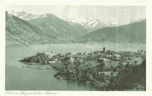 AK / Ansichtskarte Zell See AT Zeller-See See Hohe-Tauern Berge Schnee Ortschaft Hotel Kirchturm Panorama