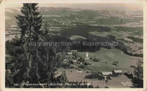 AK / Ansichtskarte Boedele Schwarzenberg Dornbirn Vorarlberg AT Boedele Bergpanorama Rheintal Wald Tanne Bauernhoefe Vogelperspektive Dornbirn