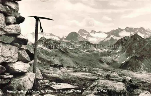 AK / Ansichtskarte Versailspitze Versalspitze 2462m Galtuer Landeck Tirol AT Versailspitze Piz-Buin Silvretta Gletscher Gebirge Eispickel Steinmauer Hochgebirge