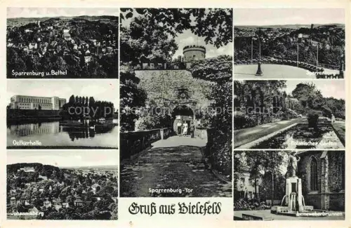 AK / Ansichtskarte BIELEFELD  NRW Sparrenburg Bethel Oelkerhalle Johannisberg Sparrenburg-Tor Botanischer-Garten Leinewerberbrunnen Mehrbildkarte
