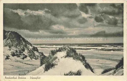 AK / Ansichtskarte BORKUM Nordseebad Niedersachsen Sturmflut Duenen Nordsee Nordseebad Strand Wolken