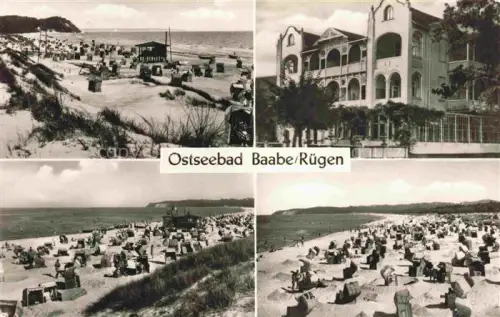 AK / Ansichtskarte BAABE Ostseebad Ruegen Ostseebad Strand Strandkoerbe Villa Ostsee Ruegen Mehrbildkarte