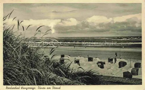 AK / Ansichtskarte WANGEROOGE Wangeroog Nordseebad Duenen Strand Strandkoerbe Nordsee Nordseebad Duenengras Ebbe