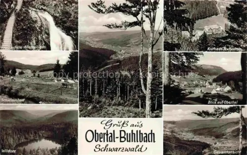 AK / Ansichtskarte Obertal Schwarzwald Baiersbronn Freudenstadt BW Wasserfaelle-Allerheiligen Kurhaus-Ruhestein Wildsee Schwimmbad Schwarzwald Wald Dorfansicht
