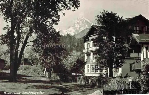 AK / Ansichtskarte BERCHTESGADEN Bayern Haus-Erika Pension Watzmann Berge Baeume Strasse Villa Balkon
