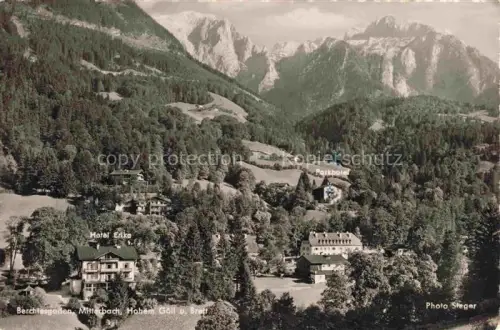 AK / Ansichtskarte BERCHTESGADEN Bayern Hotel-Erika Parkhotel Mitterbach Hoher-Goell Brett Bergpanorama Nadelwald Talblick