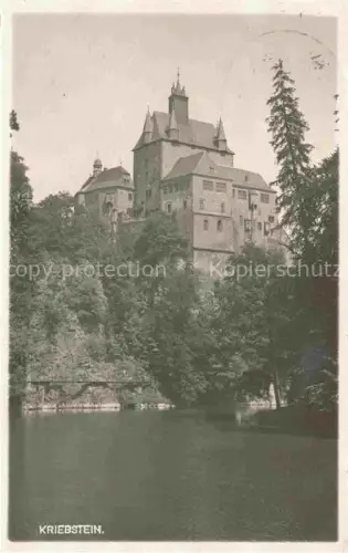 AK / Ansichtskarte Kriebstein Mittweida Sachsen Burg Zschopau Fluss Felsen Wald Zschopautalsperre