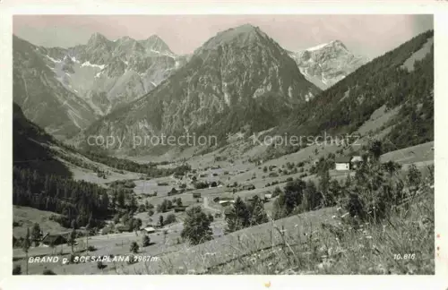 AK / Ansichtskarte Brand Vorarlberg Scesaplana Berge Tal Bergdorf Wald Wiesen Alpen
