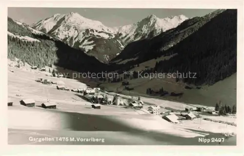 AK / Ansichtskarte Gargellen Montafon Vorarlberg AT Bergdorf Winterlandschaft Schnee Tal Berge Wald
