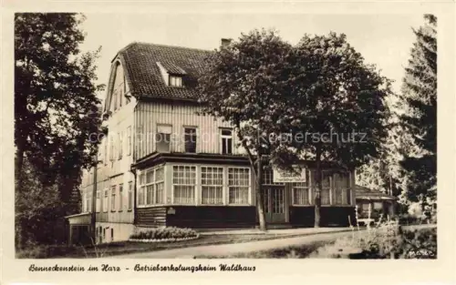 AK / Ansichtskarte Benneckenstein Harz Sachsen-Anhalt Betriebserholungsheim-Waldhaus Fachwerkhaus Harz Baeume Villa