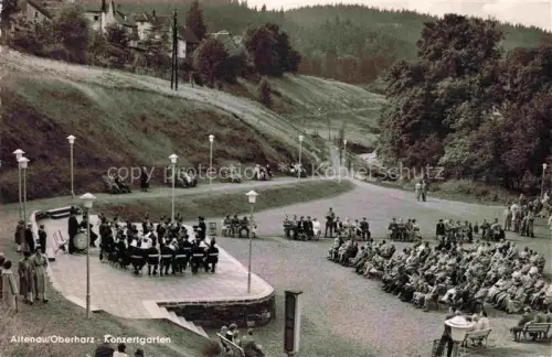 AK / Ansichtskarte Altenau Harz Gemkenthal Niedersachsen Oberharz Konzertgarten Freilichtbuehne Orchester Konzert Publikum Kurpark Tal