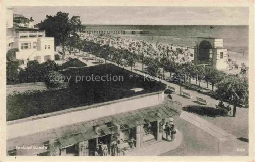 AK / Ansichtskarte BANSIN Ostseebad Heringsdorf Mecklenburg-Vorpommern Bansin Seebad Usedom Strandpromenade Strandkoerbe Ostsee Pavillon Geschaefte