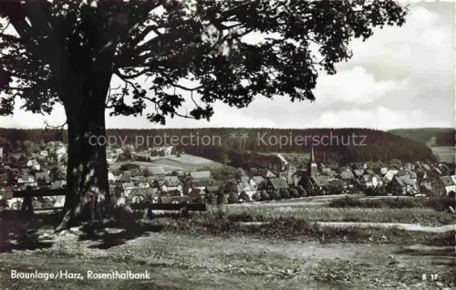 AK / Ansichtskarte Braunlage Harz Niedersachsen Rosenthalbank Panorama Kirche Dorf Harz Wald Nadelbaeume Baum