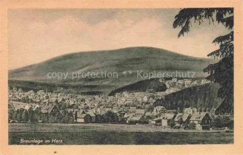 AK / Ansichtskarte Braunlage Harz Niedersachsen Panorama Dorf Harz Berg Wurmberg Wald Nadelbaeume Wiese