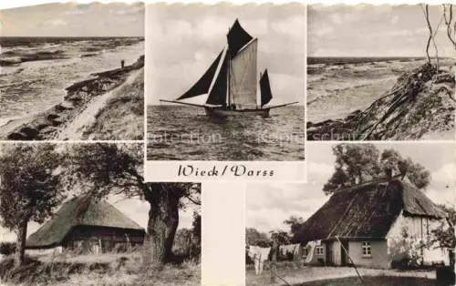 AK / Ansichtskarte Wieck Darss Mecklenburg-Vorpommern Darss Ostsee Segelboot Reetdachhaus Strandabbruch Kueste Mehrbild
