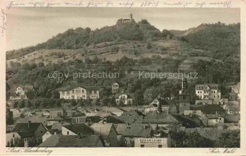 AK / Ansichtskarte Bad Blankenburg Stadtansicht Ruine-Greifenstein Berg Kirche Haeuser Thueringen Wohngebiet
