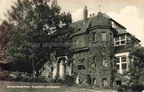 AK / Ansichtskarte Blankenburg Harz Gaststaette-Grossvater Villa Efeu Turm Garten Harz DDR