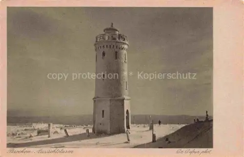 AK / Ansichtskarte BROCKEN Harz Sachsen-Anhalt Aussichtsturm Brockenturm Schnee Winter Harz Bergkuppe