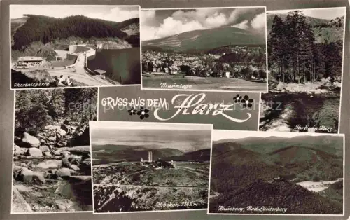 AK / Ansichtskarte Braunlage Harz Niedersachsen Okertalsperre Okertal Brocken Hausberg Mehrbildkarte Harz Nadelwald Panorama