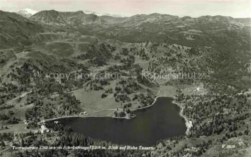 AK / Ansichtskarte Turrachersee Turracherhoehe 1783m Kaernten Steiermark Turrachersee See Schoberriegel Hohe-Tauern Berge Alpen Wald Luftbild