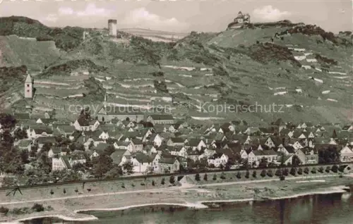 AK / Ansichtskarte Kobern-Gondorf Mosel Rheinland-Pfalz Mosel Panorama Kirchturm Burgruine Weinberge Ortschaft