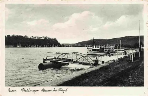 AK / Ansichtskarte Baldeneysee EssEN NRW Baldeneysee Stausee Huegel Boot Anlegesteg Wald Ruhr Essen