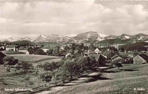 AK / Ansichtskarte Roethenbach Allgaeu Bahnhof Dorf Allgaeu Berge Alpen Felder Baeume Panorama