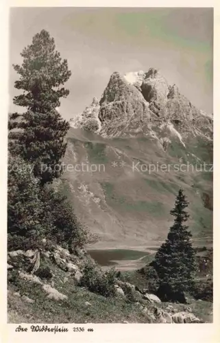 AK / Ansichtskarte MITTELBERG  Kleinwalsertal AT Widderstein Berg Alpen See Berglandschaft Wald Felsen Schnee Kleinwalsertal