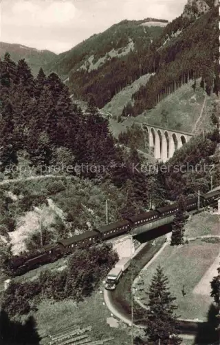 AK / Ansichtskarte Hoellental Schwarzwald BW Ravennabruecke Viadukt Dampfzug Schwarzwald Bergtal Wald Bruecke Lokomotive