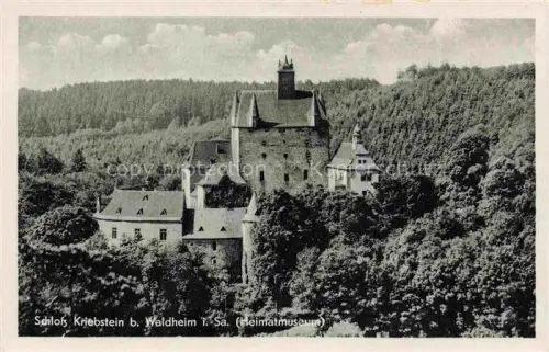 AK / Ansichtskarte Kriebstein Mittweida Sachsen Schloss-Kriebstein Burg Waldheim Wald Tuerme Heimatmuseum Tal