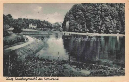 AK / Ansichtskarte Bad Iburg Seecoseneck See Fontaene Weg Baeume Teutoburger-Wald Haus