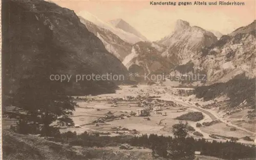 AK / Ansichtskarte Kandersteg BE Altels Rinderhorn Tal Dorf Berge Gletscher Wiesen Wald
