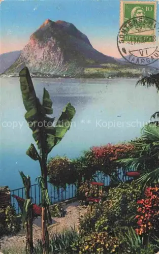 AK / Ansichtskarte Castagnola-Cassarate San-Salvatore Lago-di-Lugano Palmen Garten Berge See Panorama