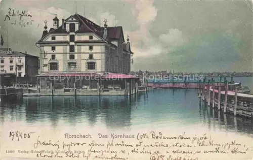 AK / Ansichtskarte RORSCHACH Bodensee SG Kornhaus Bodensee Hafen Steg Anlegesteg See Turm Veranda