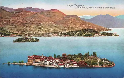 AK / Ansichtskarte Isole Borromee Isola Borromee Lago Maggiore IT Lago-Maggiore Isola-Bella Isola-Madre Pallanza Inseln Luftbild Berge